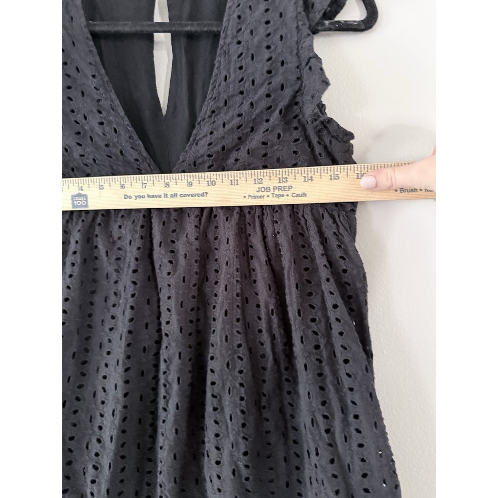 Dress Romper Eyelet Black Cottagecore Minimal Cotton Women's‎ Small - Picture 6 of 6